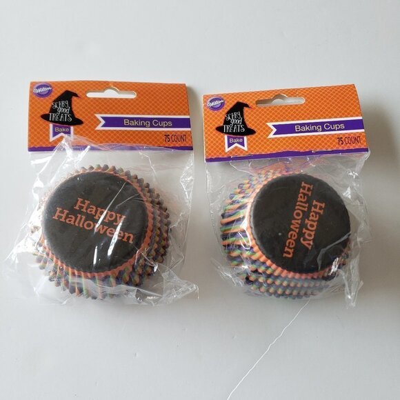 NWT - Happy Halloween Wilton Cupcake Baking Cups - set of 2 (150 total) - Picture 1 of 2